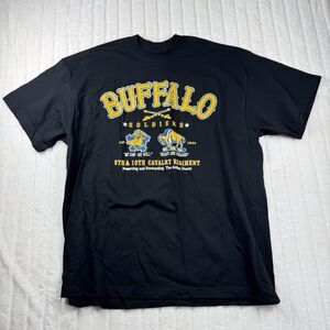 Buffalo Soldiers T-Shirt Men 2XL Black Heros Cavalry Regiment Double Side Print